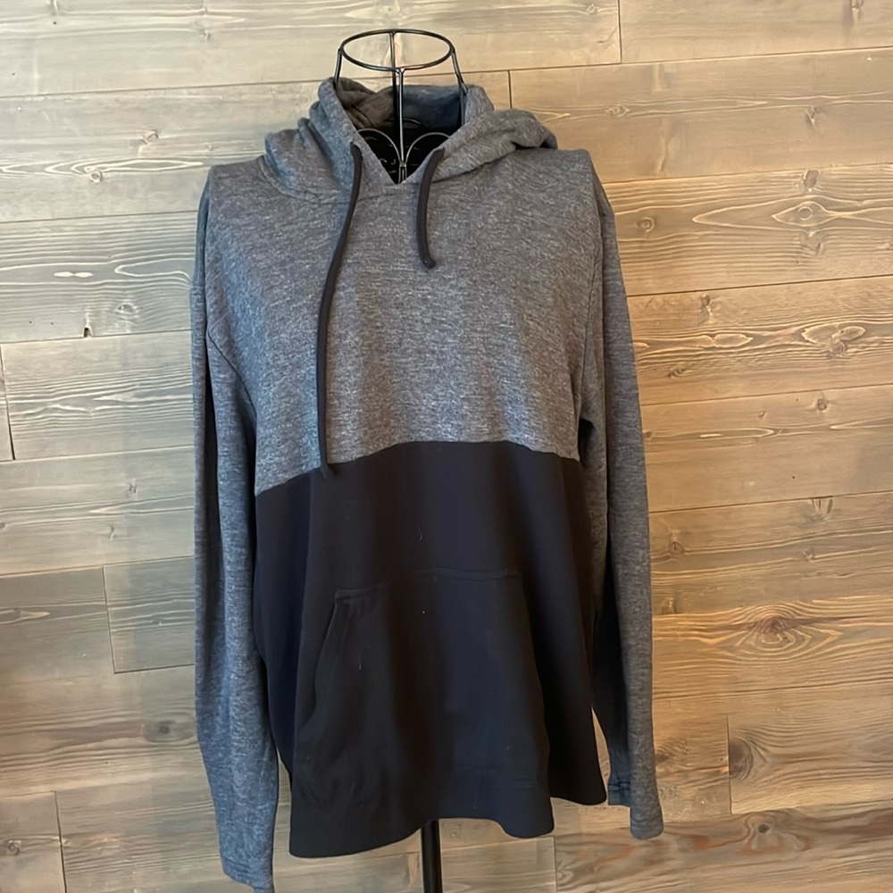 Men’s cuddle, duds, gray, and black long sleeve hoodie